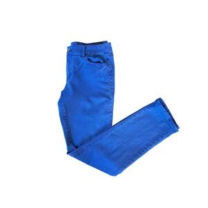 DKNY Jeans Soho Skinny Bright Blue Textured Stretch Denim Pants Womens Size 8